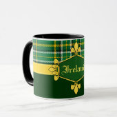 Ierland Nationale Tartan, pas met naam aan Mok (Voorkant links)