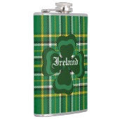 Ierland Nationale Tartan, Shamrock Pas naam aan Heupfles (Rechts)