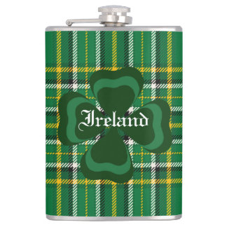 Ierland Nationale Tartan, Shamrock Pas naam aan Heupfles