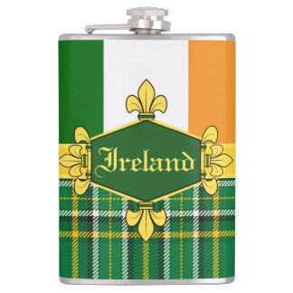 Ierland Nationale Tartan, vlag, Aanpassen met naam Heupfles