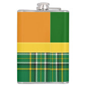 Ierland Nationale Tartan, vlag, Aanpassen met naam Heupfles (Achterkant)