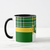 Ierland Nationale Tartan, vlag, Aanpassen met naam Mok (Links)