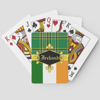 Ierland Nationale Tartan, vlag, Aanpassen met naam Pokerkaarten