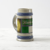 Ierland Nationale tartan/vlag Harp, groene shamroc Bierpul (Voorkant links)