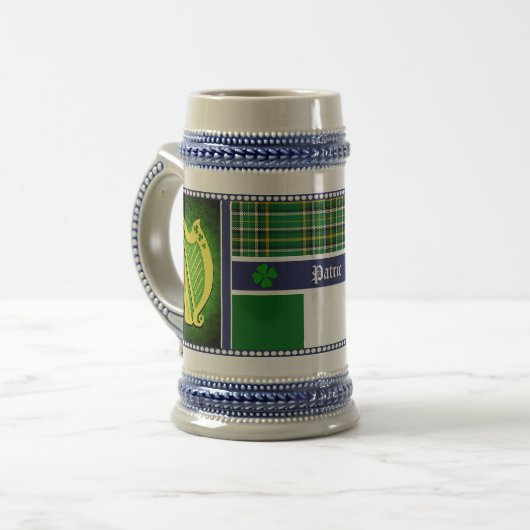 Ierland Nationale tartan/vlag Harp/shamrocks w/naa Bierpul (Voorkant links)