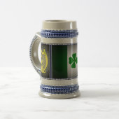 Ierland Nationale vlag, Harp, groene shamrocks Bierpul (Voorkant links)