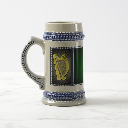 Ierland Nationale vlag, Harp, groene shamrocks Bierpul (Links)