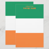 Ierland Nationale Vlag, Ierse standaard, Banner Briefpapier (Voorkant / Achterkant)