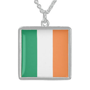 Ierland Nationale Vlag, Ierse standaard, Banner Sterling Zilver Ketting