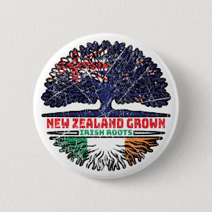Ierland - Nieuw-Zeelandse Nieuw-Zeelandse boomstam Ronde Button 5,7 Cm