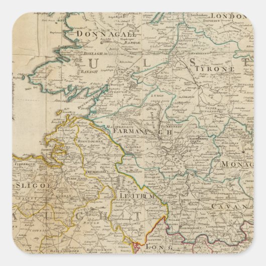 Ierland noord vierkante sticker (Voorkant)
