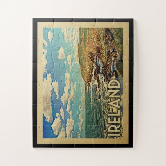Ierland Ocean Cliffs Vintage Travel Legpuzzel (Verticaal)