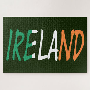 Ierland over elkaar heen gelegd op Ierse vlag 20x3 Legpuzzel