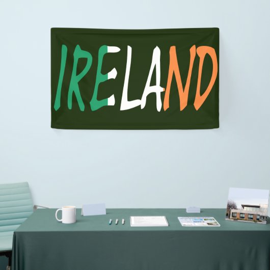 Ierland overlapt op Ierse vlag bnrcnt Spandoek (Beurs)