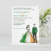 ierland paar bruiloft uitnodiging (Staand voorkant)