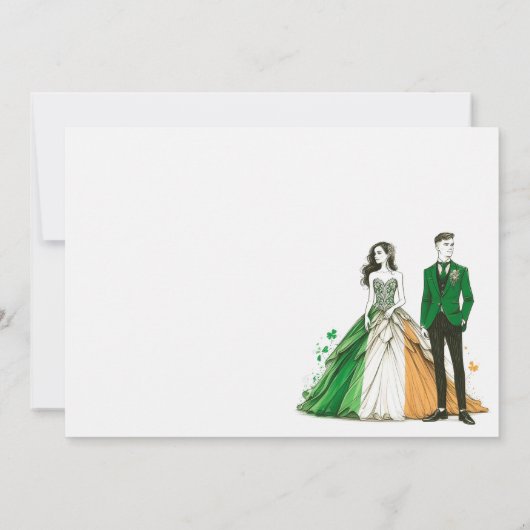 ierland paar bruiloft uitnodiging (Achterkant)