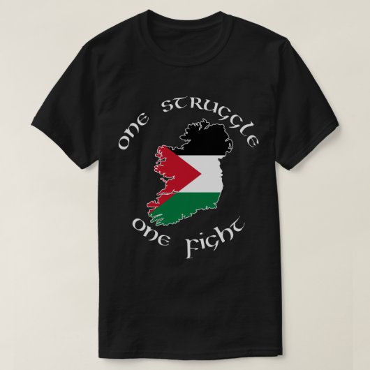 Ierland Palestina - Eén strijd tegen de klimaatver T-shirt (Design voorkant)