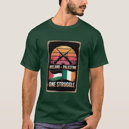 Ierland Palestina Eenheid Sint-Patrick T-shirt (Voorkant)