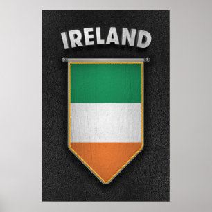 Ierland Pennant met een lederen blik van hoge kwal Poster
