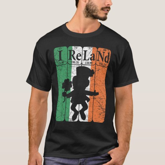 Ierland Periodic Table Elements Irish Flag Leprech T-shirt (Voorkant)