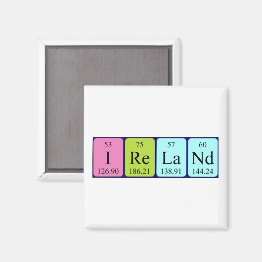 Ierland periodiek table name magnet (Voorkant / Achterkant)