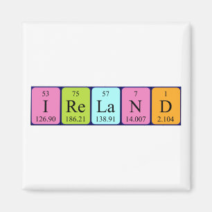 Ierland periodiek table name magnet