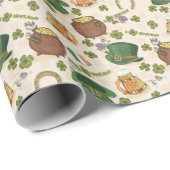  Ierland Pictogram Patroon Cadeaupapier (Rol Hoek)