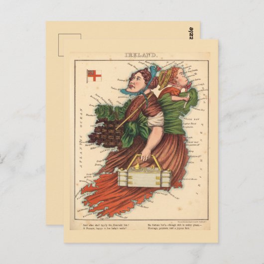 Ierland Pictorial maps Briefkaart (Voorkant / Achterkant)