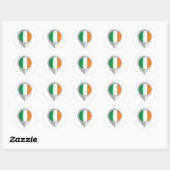 Ierland Pin Locatie Vlag Ronde Sticker (Vel)