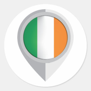 Ierland Pin Locatie Vlag Ronde Sticker