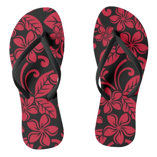 IERLAND PLUMERIA (BLACK/RED) Paar van Teenslippers (Voetbed)