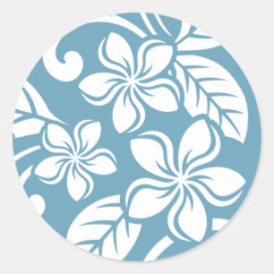 IERLAND PLUMERIA (SLATE BLUE) CLASSIC ROUND STICKE RONDE STICKER