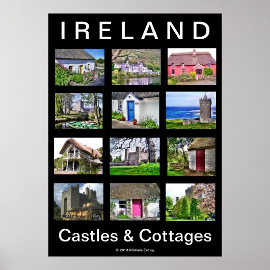 IERLAND Poster Castles & Cottages (Voorkant)