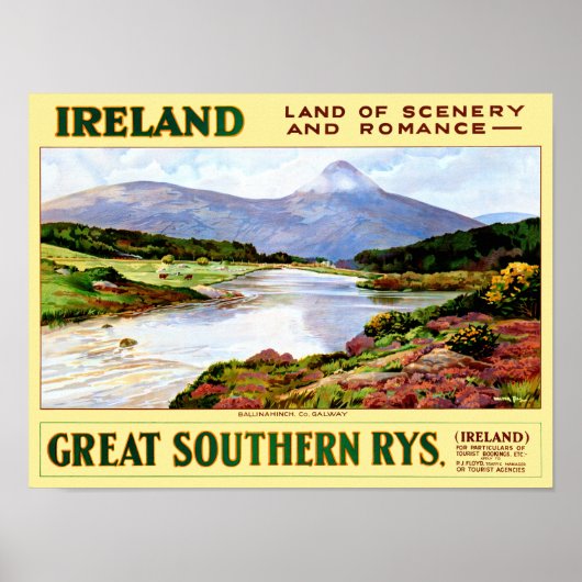 Ierland Poster herstelde Vintage Travel (Voorkant)