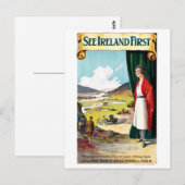 Ierland Poster herstelde Vintage Travel Briefkaart (Voorkant / Achterkant)