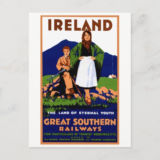 Ierland Poster herstelde Vintage Travel Briefkaart (Voorkant)