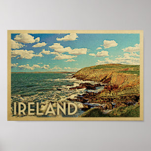 Ierland Poster Vintage Travel Print Irish Coast