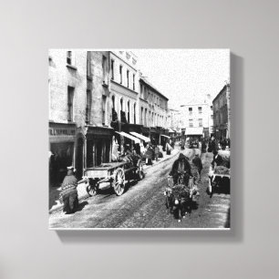  Ierland print, Galway High Street c1870 Canvas Afdruk