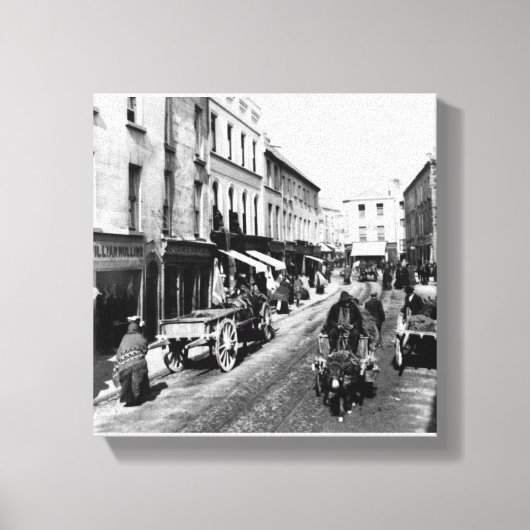 Ierland print, Galway High Street c1870 Canvas Afdruk (Voorkant)