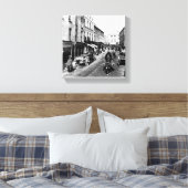 Ierland print, Galway High Street c1870 Canvas Afdruk (Insitu (Slaapkamer))