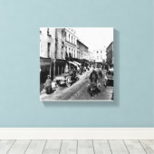 Ierland print, Galway High Street c1870 Canvas Afdruk (Insitu (Houten vloer))