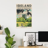 Ierland Reisposter Blarney Castle Vintage Kunst Poster (Thuiskantoor)