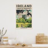 Ierland Reisposter Blarney Castle Vintage Kunst Poster (Keuken)