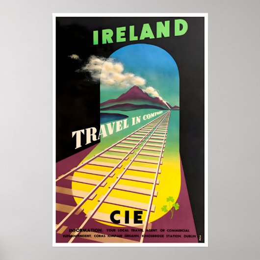 Ierland Reisposter Ierse Kunst CIE Spoorwegprint Poster (Voorkant)