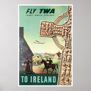 Ierland Reisposter TWA Print Iers Ar
