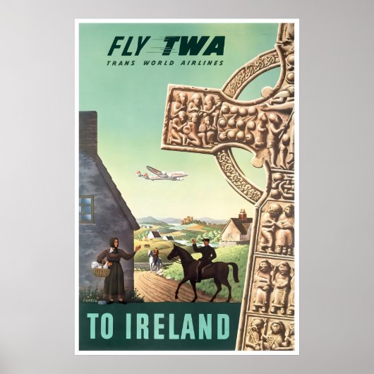 Ierland Reisposter TWA Print Iers Ar (Voorkant)