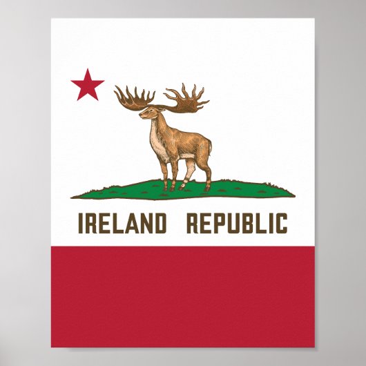 Ierland Republiek Iers Elk Flag Giant Deer Poster (Voorkant)