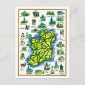 Ierland Retro Kaart Ansichtkaart (Voorkant)