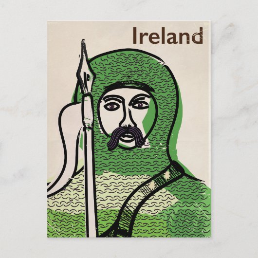 Ierland ridder vintage reisposter briefkaart (Voorkant)