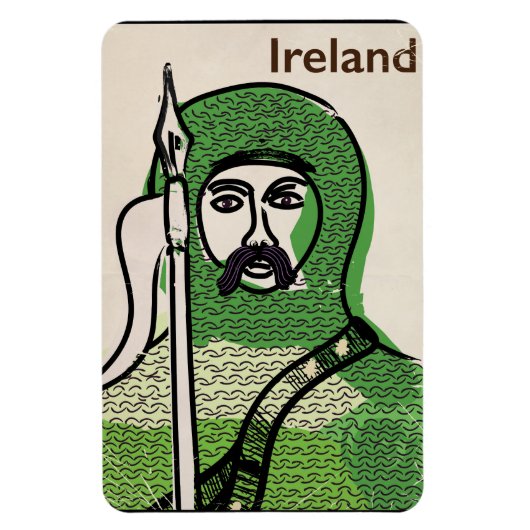 Ierland ridder vintage reisposter magneet (Verticaal)